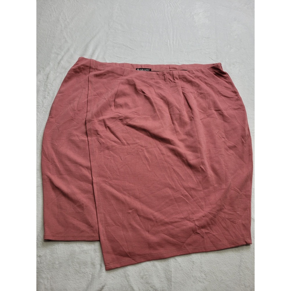 NWT Charlotte Russe Skirt Women 2X Rose Pink Faux Wrap Asym
